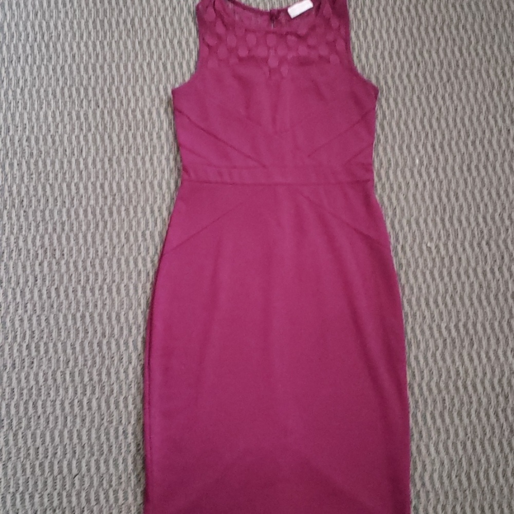 A burgundy dress